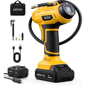 AstroAI Cordless Tire Inflator Portable Air Compressor 160PSI 12VDC Battery(Yellow)