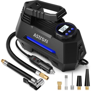 AstroAI AIRUN H Tire Inflator Portable Air Compressor, 12V DC Tire Inflator, Auto Shut-Off with Digital Pressure Gauge & LED Light, Fast Inflation for Car, Motorcycle, Bike Tires, 9.8Ft Cord, Yellow(Blue)
