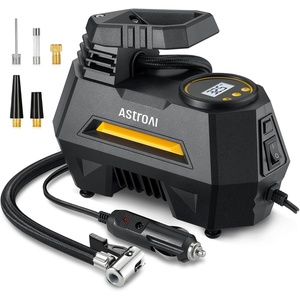 AstroAI AIRUN H Tire Inflator Portable Air Compressor, 12V DC Tire Inflator, Auto Shut-Off with Digital Pressure Gauge & LED Light, Fast Inflation for Car, Motorcycle, Bike Tires, 9.8Ft Cord, Yellow(Yellow)