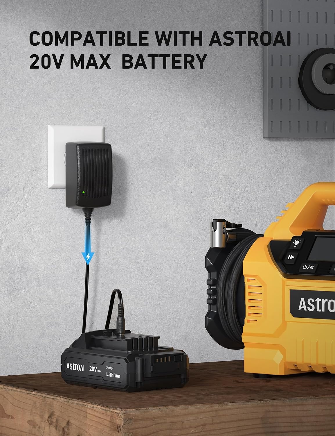 image:imageAstroAI 20V MAX Battery Charger Compatible with AstroAI Liion Battery