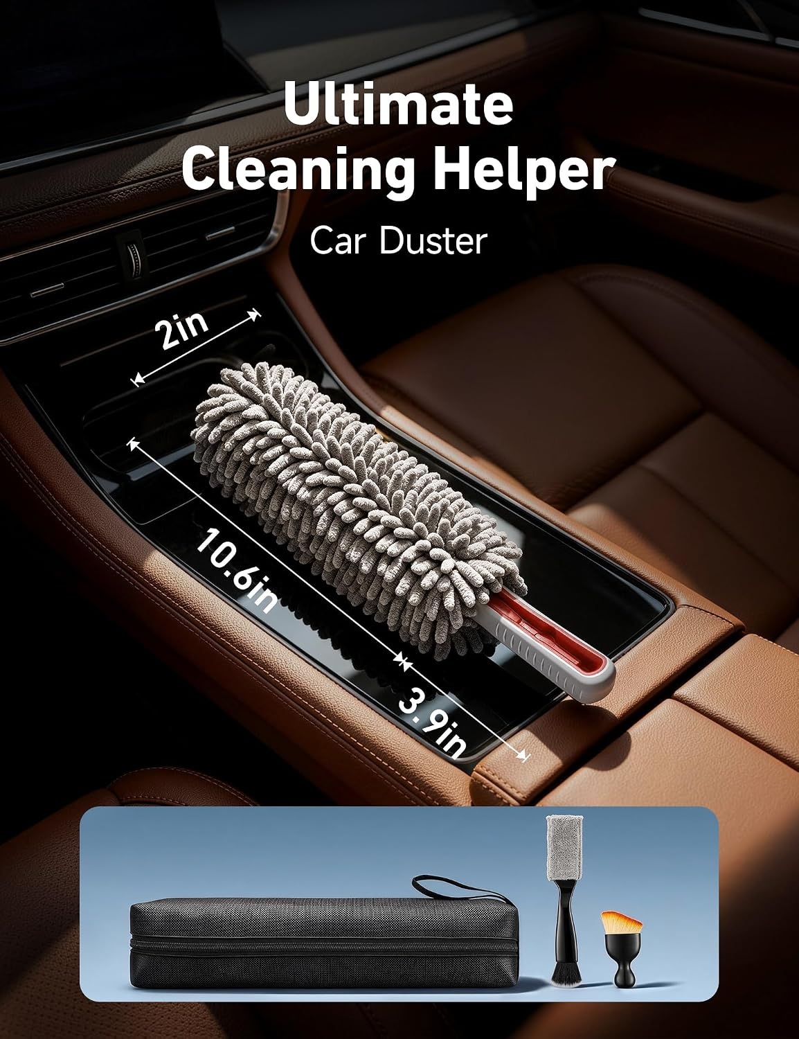image:imageAstroAI Car Duster Kit Microfiber Interior Cleaning BrushGray