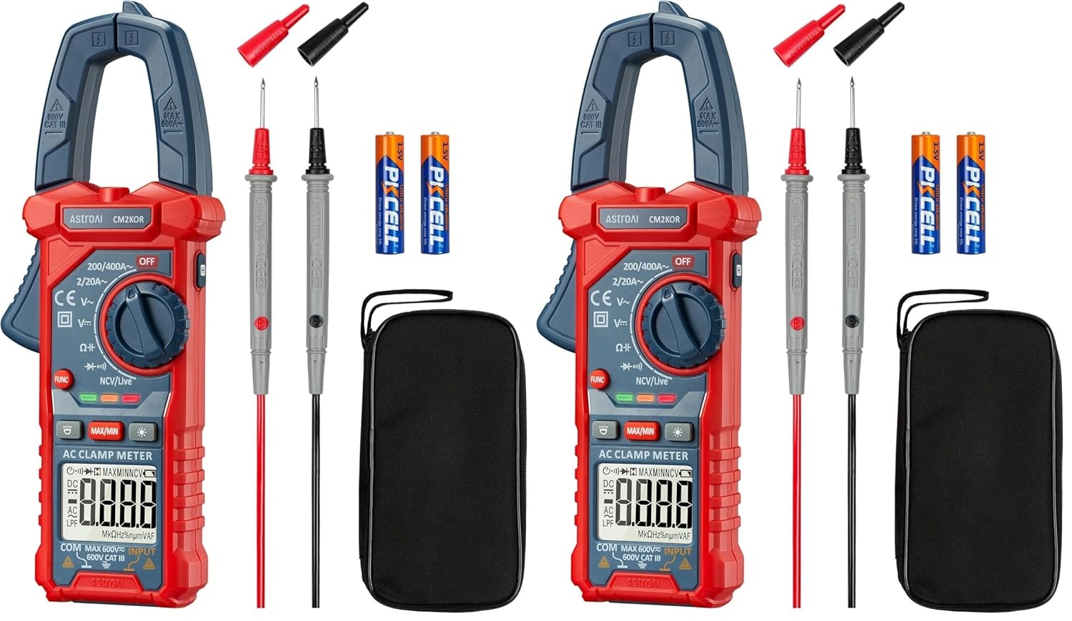 image:imageAstroAI Digital Clamp Meter Multimeter 4000 Counts Autoranging Amp Tester Measuring ACDC Voltage amp Current Resistance Capacitance Frequency Continuity Live Wire Test NCV Detection BlackBlue