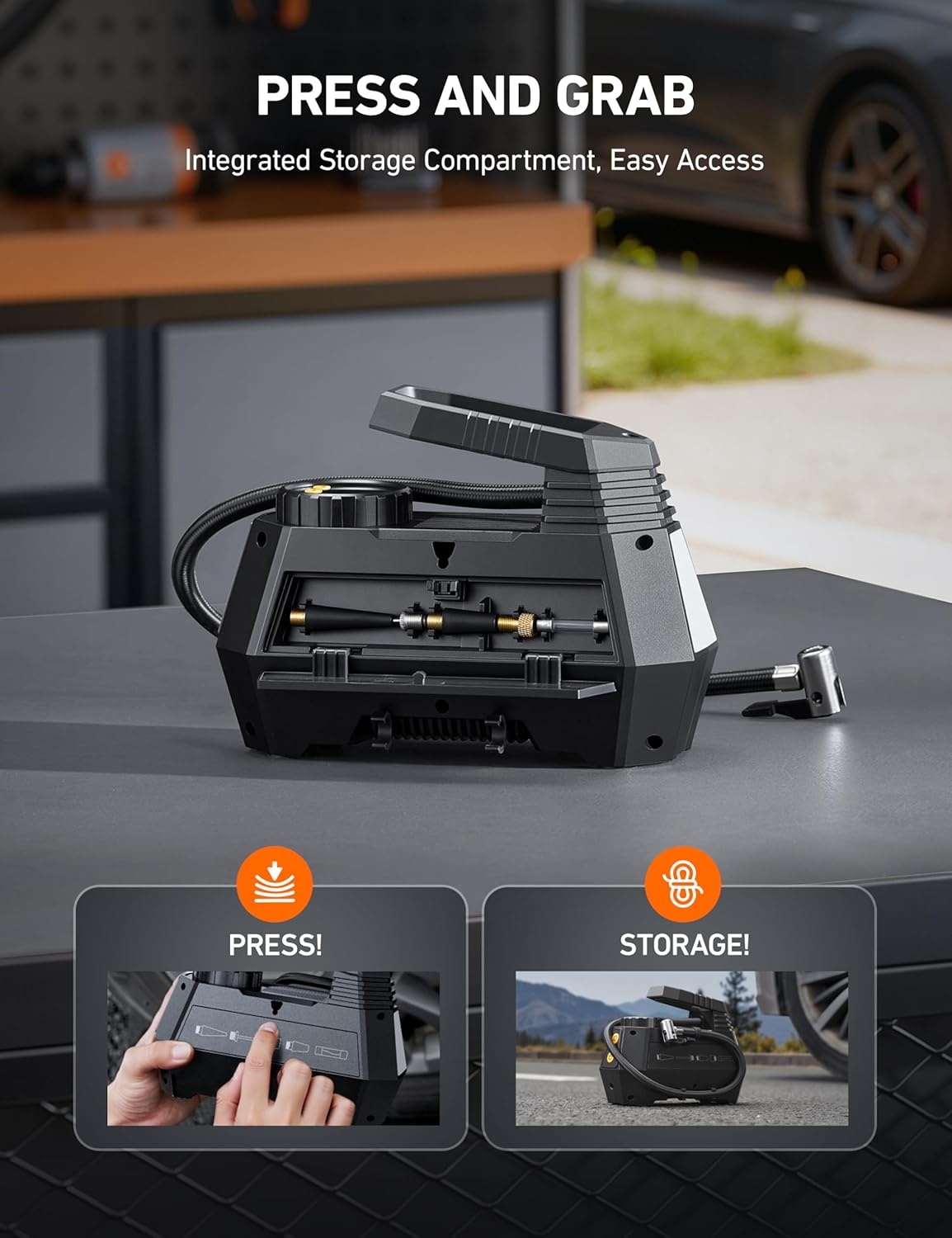 image:imageAstroAI H2 Pro Cordless Tire Inflator Portable Air Compressor 12VDC BatteryYellow