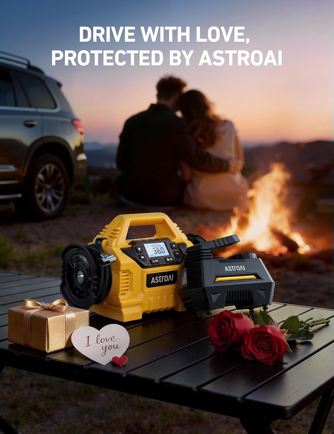 image:imageAstroAI MC3 Tire Inflator Portable Air Compressor 3 Power SourcesCordless110V AC12V DC 160PSI Fast Inflation Air Pump with Dual Motors Auto Shutoff for CarsSUVs Air Mattress InflatorDeflator