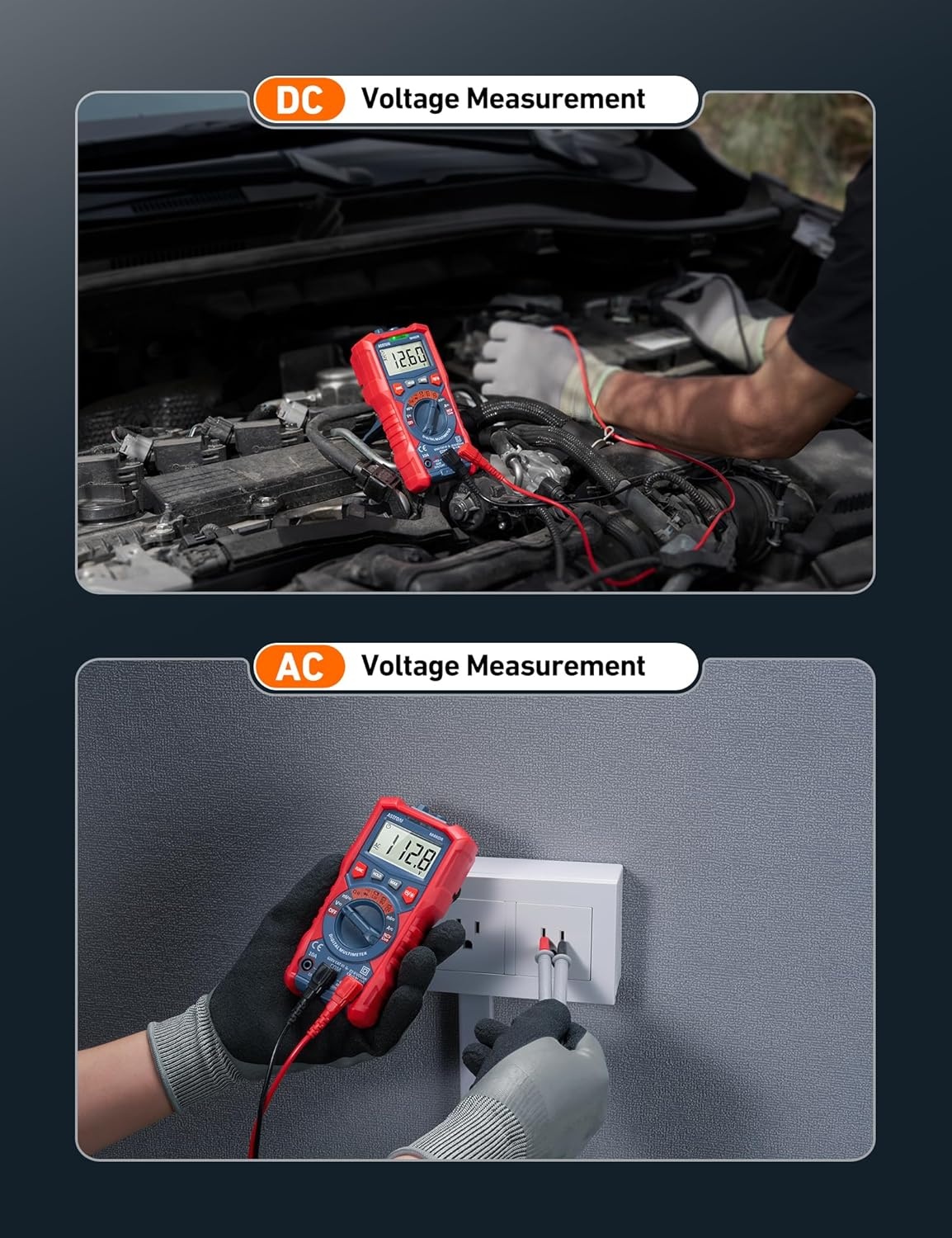image:imageAstroAI Multimeter Tester 4000 Counts Smart AutoSensing ACDC Voltage Resistance Continuity NCV Backlit Display amp Flashlight PocketSized  Ideal for Auto amp Home TroubleshootingAutoRanging