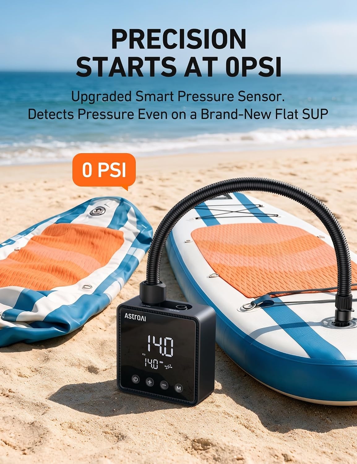 image:imageAstroAI P3 Electric Paddle Board Pump 20PSI Rechargeable SUP Pump for Paddleboard with Battery amp 12V DC Dual Stage Inflation amp Deflation and AutoOff SUP Air Pump for Kayak Tent BoatBlack