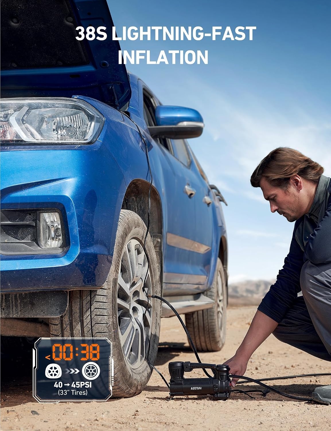 image:imageAstroAI T4 Heavy Duty Truck Tire Inflator 120PSI Air CompressorWhite