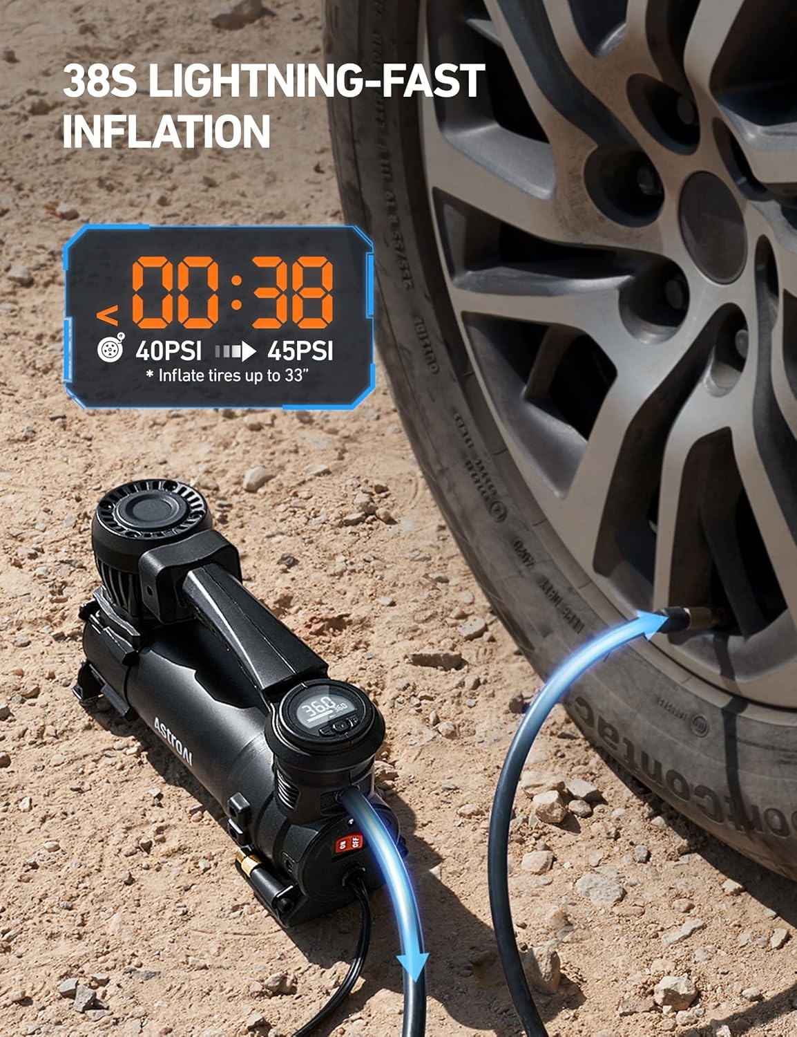 image:imageAstroAI T4 Heavy Duty Truck Tire Inflator 120PSI Air CompressorWhite