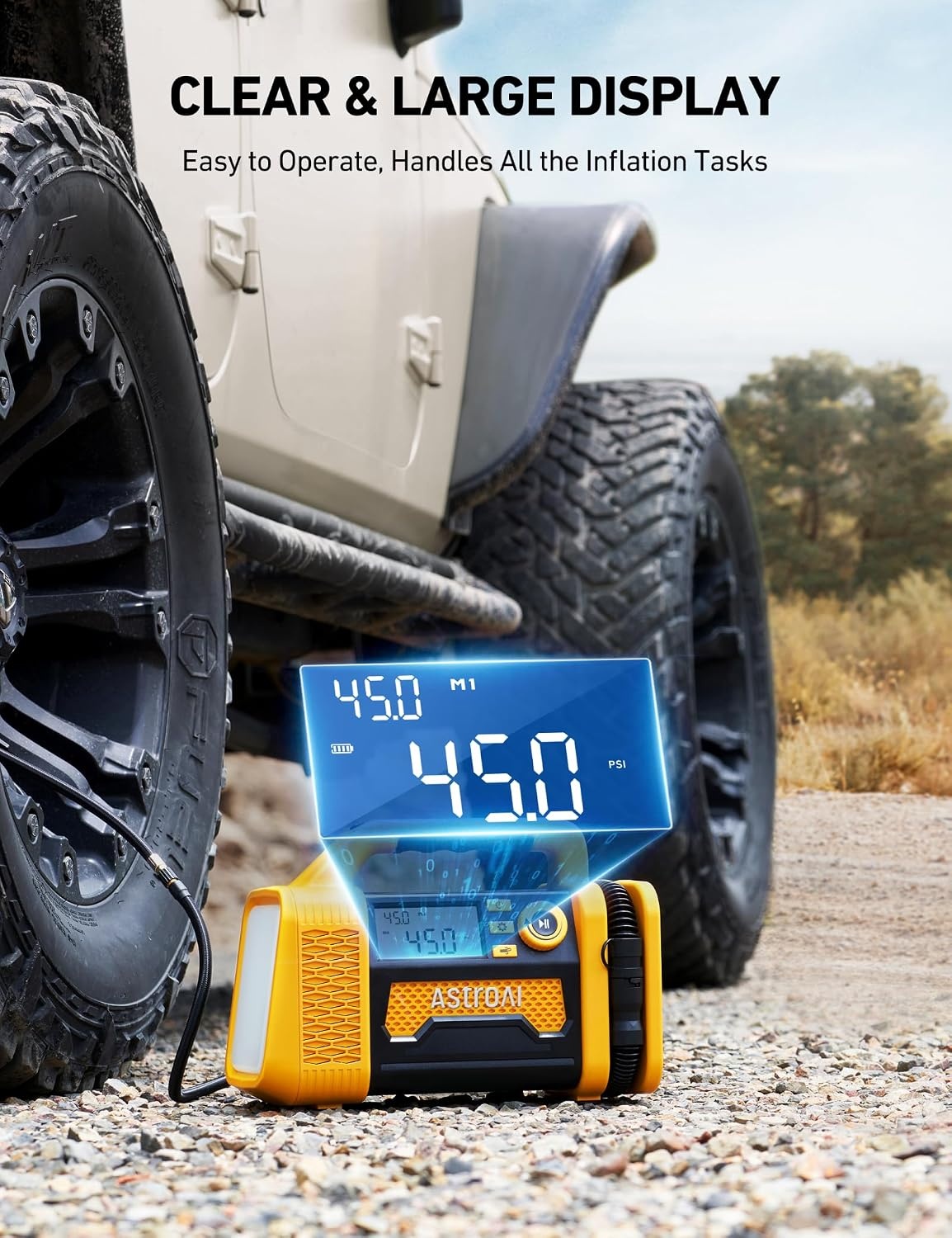image:imageAstroAI TC3 Truck Tire Inflator 150PSI Cordless Portable Air CompressorYellow