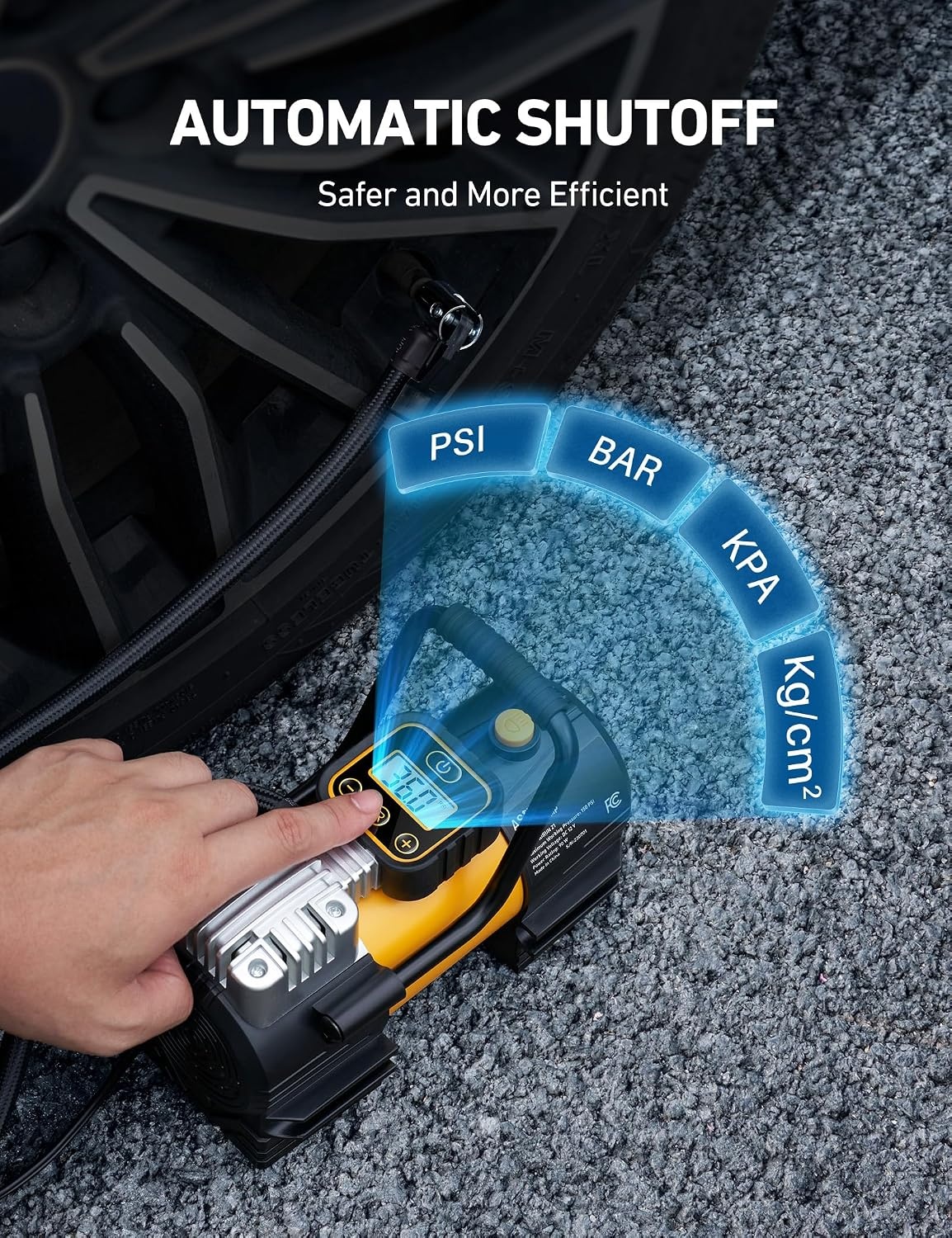 image:imageAstroAI Tire Inflator Portable Air Compressor 12VDC Tire Pump Digital Gauge