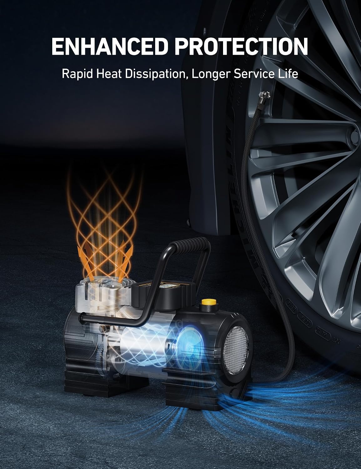 image:imageAstroAI Tire Inflator Portable Air Compressor 12VDC Tire Pump Digital Gauge