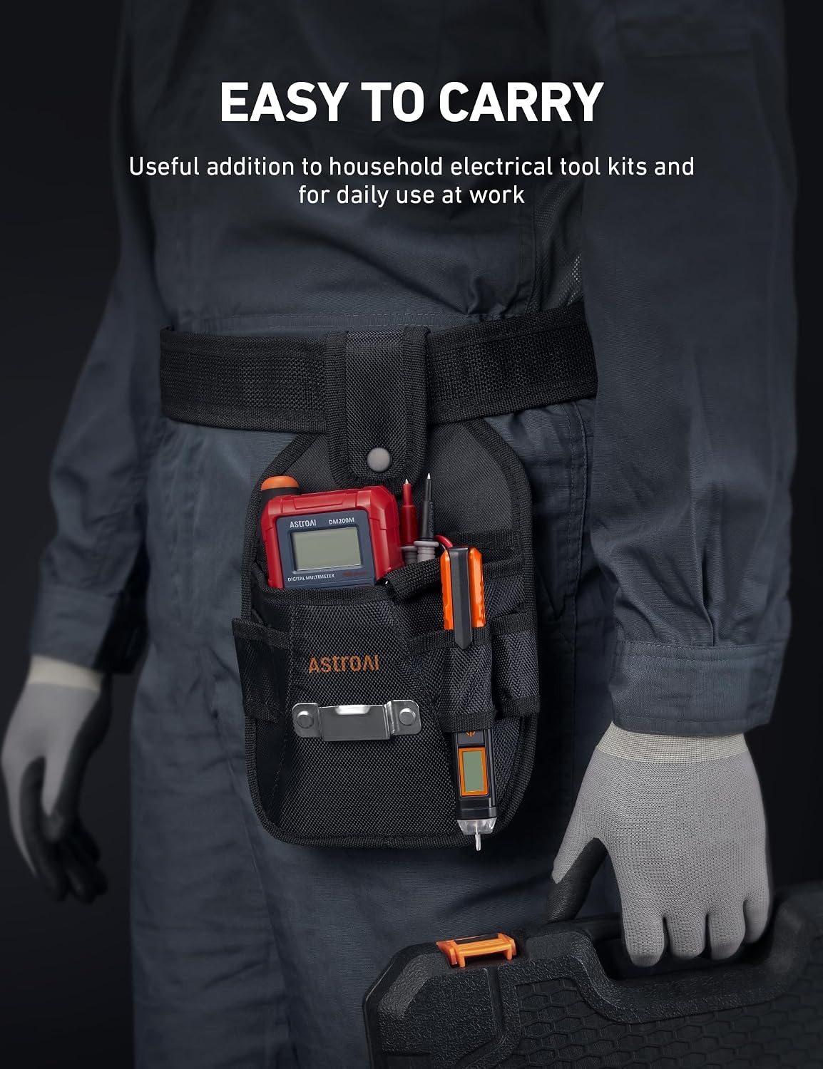 image:imageAstroAI VTS1000H Voltage Tester with Screwdriver NonContact Electrical Tester Dual Range AC 12V70V1000V Live Wire Test Wire Breakpoint Finder Audible Alarm LCD Percentage Display OrangeOrange Voltage Tester