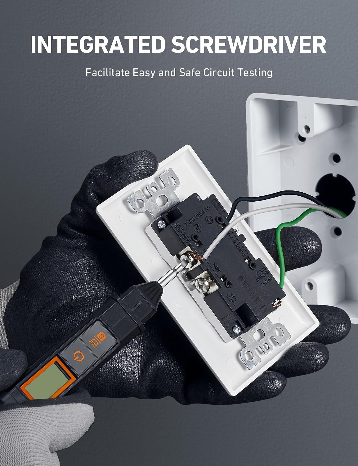 image:imageAstroAI VTS1000H Voltage Tester with Screwdriver NonContact Electrical Tester Dual Range AC 12V70V1000V Live Wire Test Wire Breakpoint Finder Audible Alarm LCD Percentage Display OrangeOrange Voltage Tester