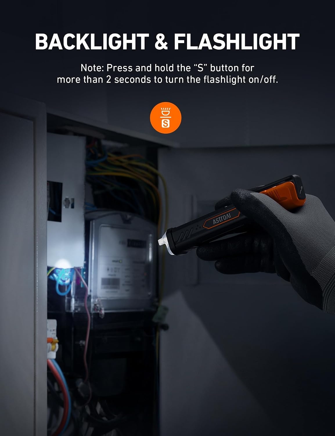 image:imageAstroAI VTS1000H Voltage Tester with Screwdriver NonContact Electrical Tester Dual Range AC 12V70V1000V Live Wire Test Wire Breakpoint Finder Audible Alarm LCD Percentage Display OrangeOrange Voltage Tester