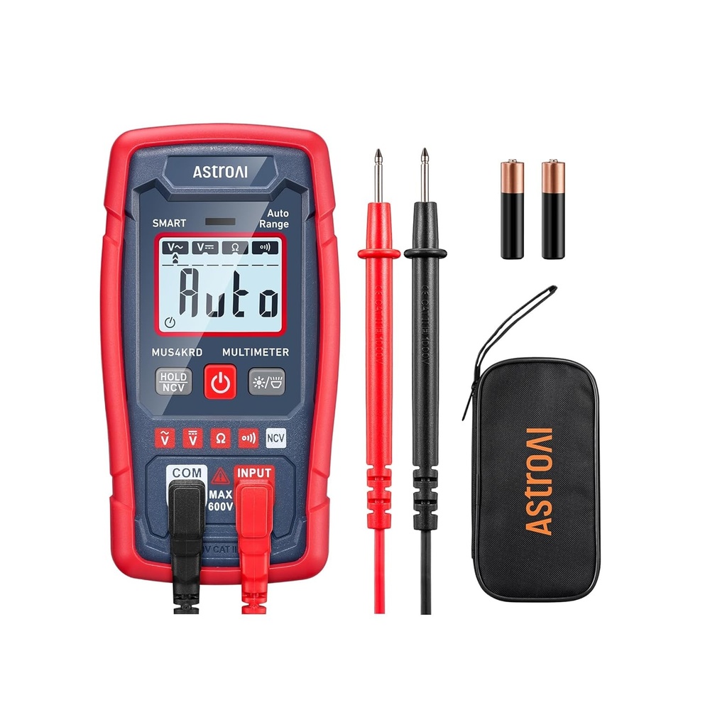 image:imageAstroAI Multimeter Tester 4000 Counts Smart AutoSensing ACDC Voltage Resistance Continuity NCV Backlit Display amp Flashlight PocketSized  Ideal for Auto amp Home TroubleshootingSmart Mode