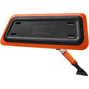 AstroAI 47.2 Inch 2-in-1 Snow Brush for Car Snow Broom and Detachable Ice Scraper with Non-Abrasive Silicone Head for Cars, Trucks, SUVs（Orange-Black）