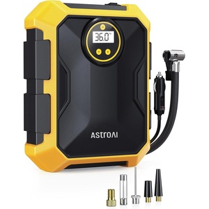 AstroAI Tire Inflator Portable Air Compressor 12V DC Integrated Storage(Yellow)