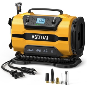 AstroAI Tire Inflator Portable Air Compressor, 12V DC/120V AC Dual Power(Light Yellow)