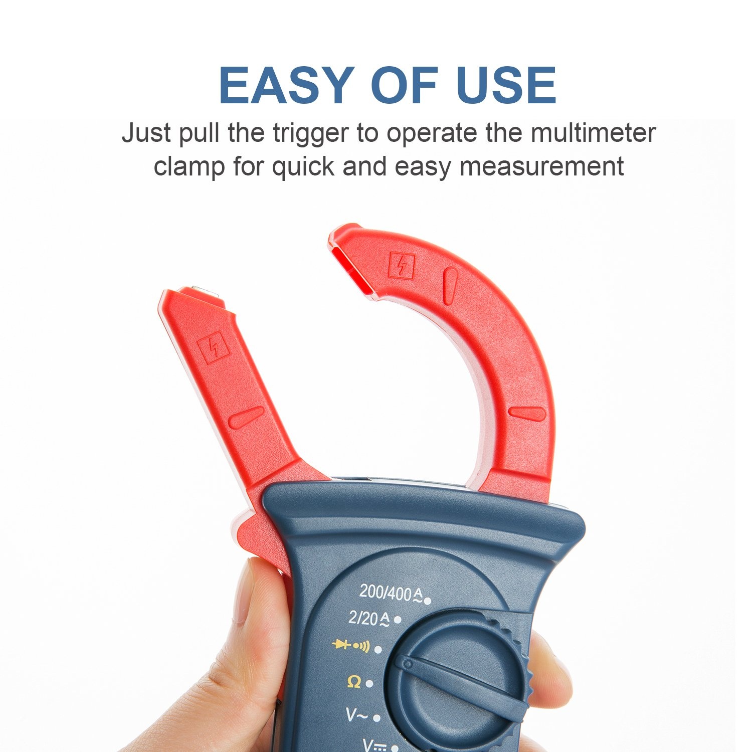 image:imageAstroAI Digital Clamp Meter 2000 Counts Multimeter Amp Meter with Auto Ranging Measures Voltage Tester AC Current Resistance Continuity Tests DiodesSmall