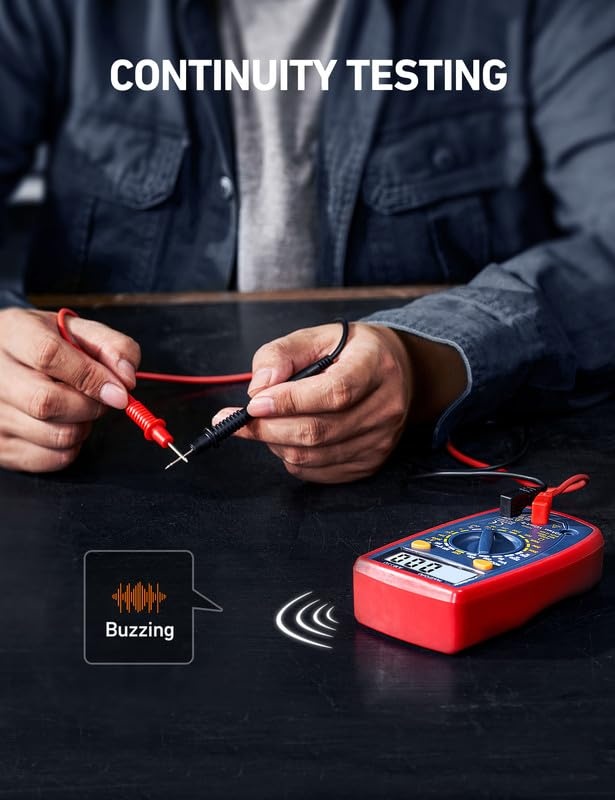 image:imageAstroAI Digital Multimeter Tester 2000 Counts with DC AC Voltmeter and Ohm Volt Amp Meter Measures Voltage Current Resistance Continuity and Diode BlueBlue