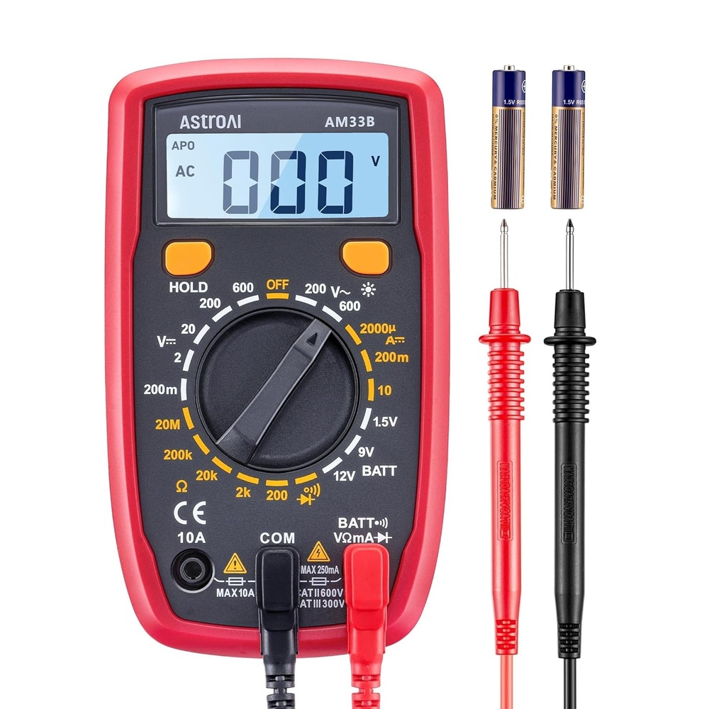 image:imageAstroAI Digital Multimeter Tester 2000 Counts with DC AC Voltmeter and Ohm Volt Amp Meter Measures Voltage Current Resistance Continuity and Diode BlueBlack