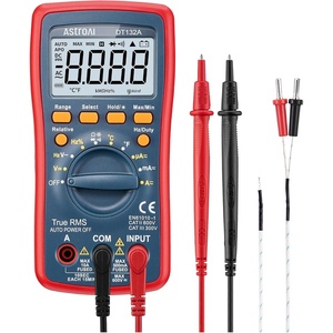 AstroAI Digital Multimeter, TRMS 4000 Counts Volt Meter (Manual and Auto Ranging); Measures Voltage Tester, Current, Resistance, Continuity, Frequency; Tests Diodes, Temperature (Red)(DT132A Multimeter)
