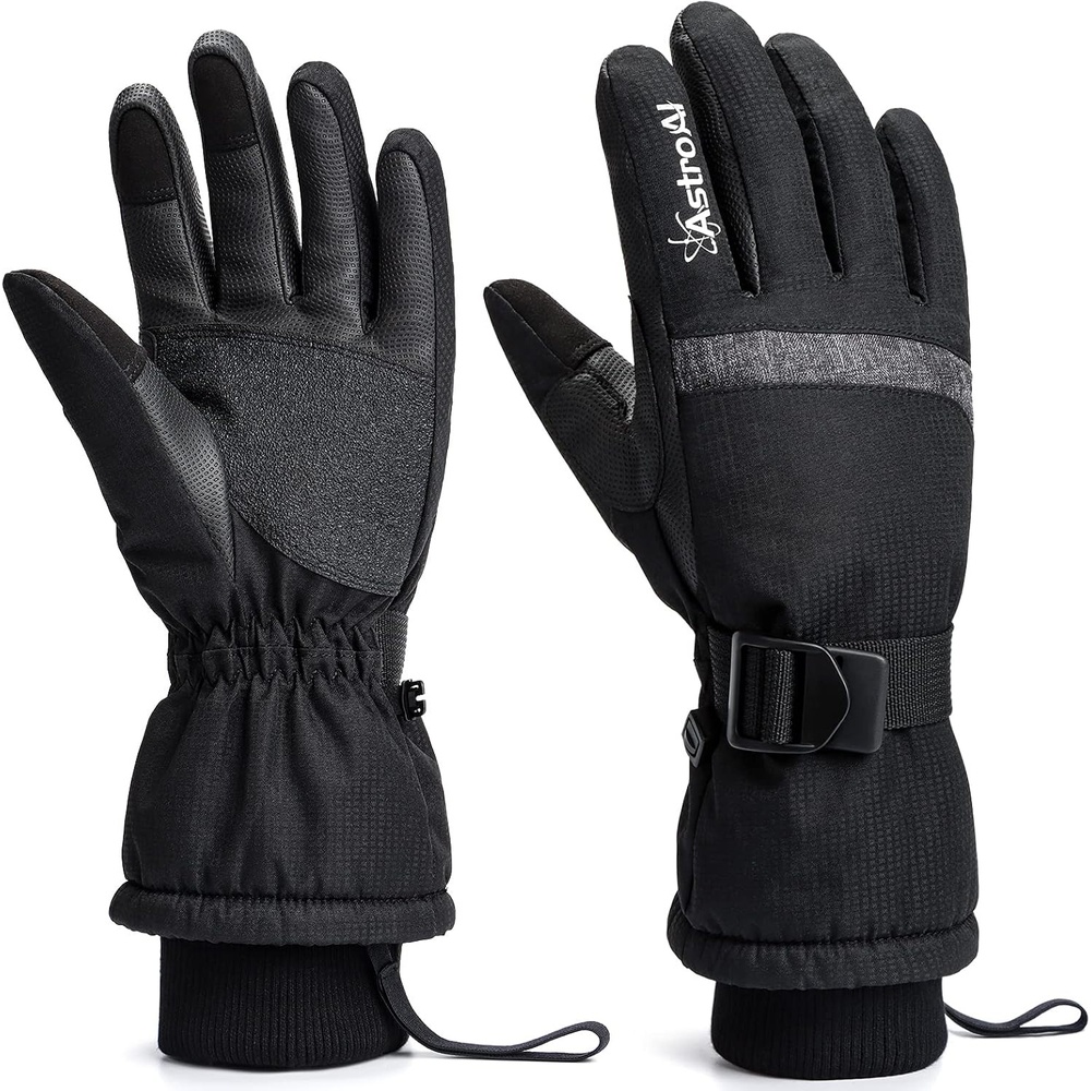 image:imageAstroAI Waterproof Gloves Snow Gloves with Touchscreen Warm Winter Gloves for Men Women for Cold Weather Running Cycling Snowboarding Driving Outdoor Work