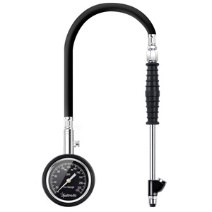 AstroAI Heavy Duty RV Tire Pressure Gauge, 230 PSI Certified ANSI B40.1 Accurate with Large 2.5″ Easy Read Glow Dial, Dual Head Stainless Steel Made for Car Truck Motorcycle