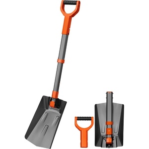AstroAI 38.4″ Folding Extendable Snow Shovel, Aluminum Handle & Metal Blade(Gray)