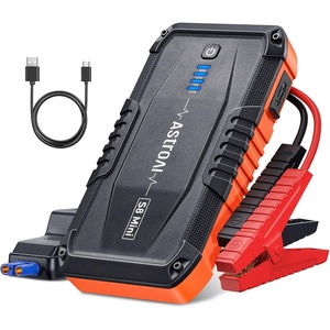 AstroAI S8 Mini Car Battery Jump Starter, 12V Portable Car Starter for Up to 6.0L Gas/3.0L Diesel Engine, Auto Battery Booster Pack, Lithium Jump Box with Jumper Cables & LED Light (Orange)